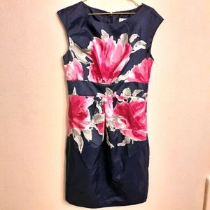 SD Navy Floral Midi Dress